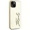 KARL LAGERFELD Capa Wrinkled Metal Signature para iPhone 15, dourado