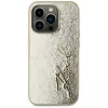 KARL LAGERFELD Capa Wrinkled Metal Signature para iPhone 15 Pro - dourado