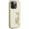 KARL LAGERFELD Capa Wrinkled Metal Signature para iPhone 15 Pro - dourado