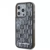 KARL LAGERFELD Capa traseira Liquid Glitter Monogram Gradient para Apple iPhone 15 Pro, preto