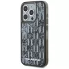 Karl Lagerfeld Capa Liquid Glitter Monogram Gradient para iPhone 15 Pro Max, preto