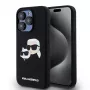 Karl Lagerfeld KLHMP15LSKCHPPLK iPhone 15 Pro 6,1 Capa rígida em silicone preta Karl & Choupette MagSafe