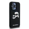 Karl Lagerfeld KLHMP15LSKCHPPLK iPhone 15 Pro 6,1 Capa rígida em silicone preta Karl & Choupette MagSafe