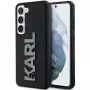 Karl Lagerfeld KLHCS24S3DMBKCK Capa rígida para Samsung Galaxy S24, preta, 3D Rubber Glitter Logo