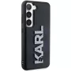 Karl Lagerfeld KLHCS24S3DMBKCK Capa rígida para Samsung Galaxy S24, preta, 3D Rubber Glitter Logo