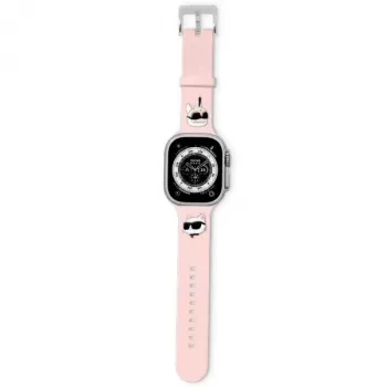 Karl Lagerfeld 3D Rubber Karl & Choupette Heads Bracelete para Apple Watch 38/40/41mm rosa