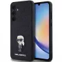 Karl Lagerfeld KLHCSA35GKNPSK A35 A356 Capa rígida preta Fixed Glitter Ikonik Logo Metal Pin para Samsung Galaxy A35 5G