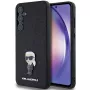 KARL LAGERFELD Capa rígida Ikonik para Samsung Galaxy A55 5G - preta glitter com pin metálico