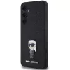 KARL LAGERFELD Capa rígida Ikonik para Samsung Galaxy A55 5G - preta glitter com pin metálico