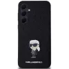 KARL LAGERFELD Capa rígida Ikonik para Samsung Galaxy A55 5G - preta glitter com pin metálico
