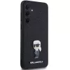 KARL LAGERFELD Capa rígida Ikonik para Samsung Galaxy A55 5G - preta glitter com pin metálico
