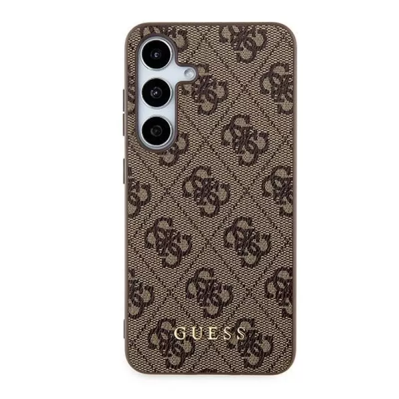 Guess GUOHCSA35G4GFBR A35 Capa rígida 4G Metal Gold Logo para Samsung Galaxy A35 - castanha