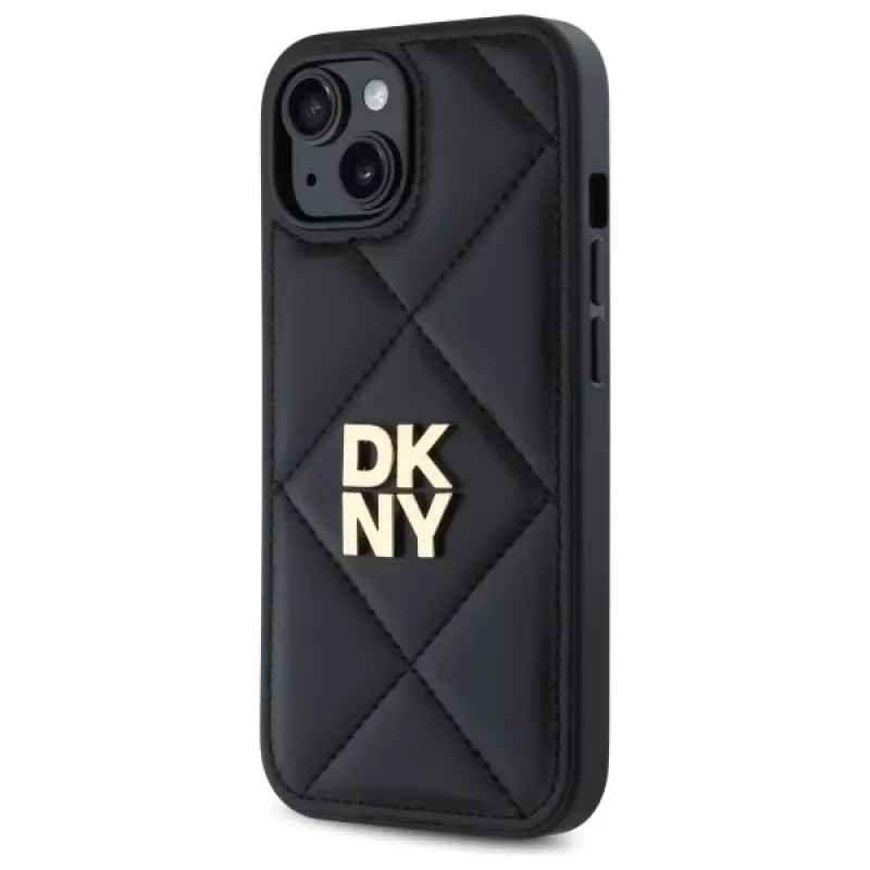 DKNY DKHCP14SPQDSLK Capa traseira Quilted Stack Logo para Apple iPhone 14 6,1