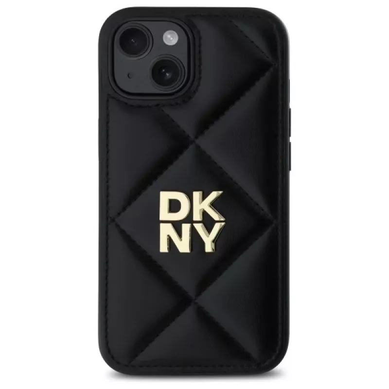 DKNY DKHCP14SPQDSLK Capa traseira Quilted Stack Logo para Apple iPhone 14 6,1