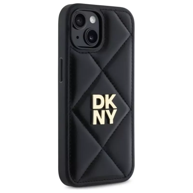 DKNY DKHCP14SPQDSLK Capa traseira Quilted Stack Logo para Apple iPhone 14 6,1