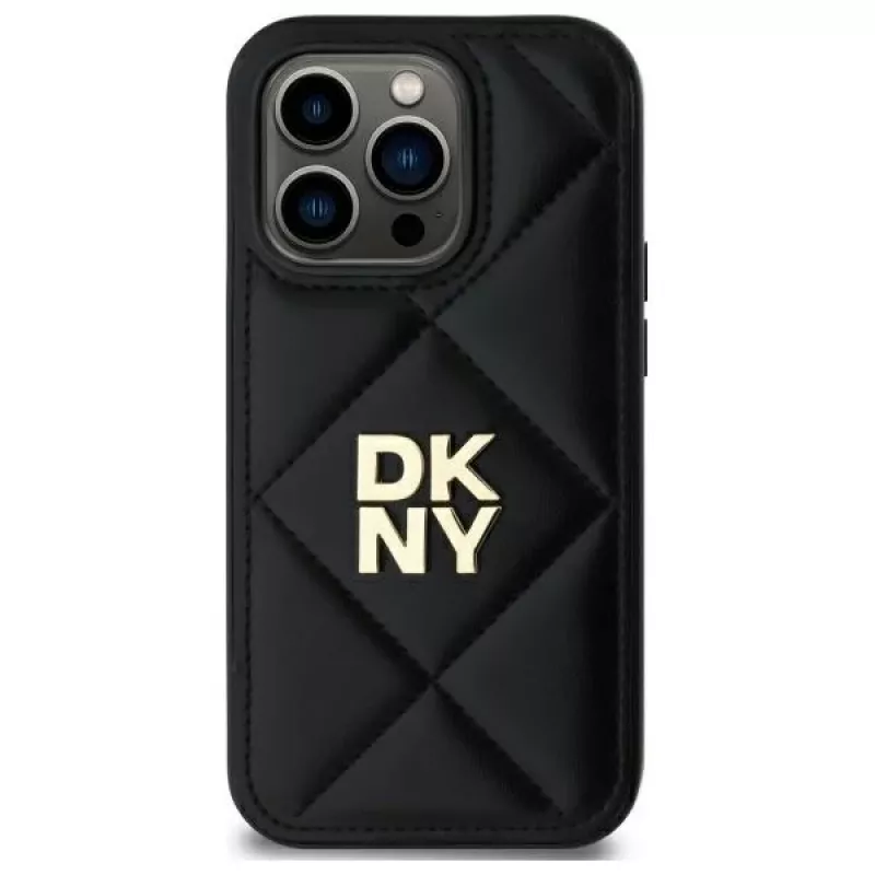 DKNY DKHCP14XPQDSLK Capa traseira Quilted Stack Logo para iPhone 14 Pro Max 6,7