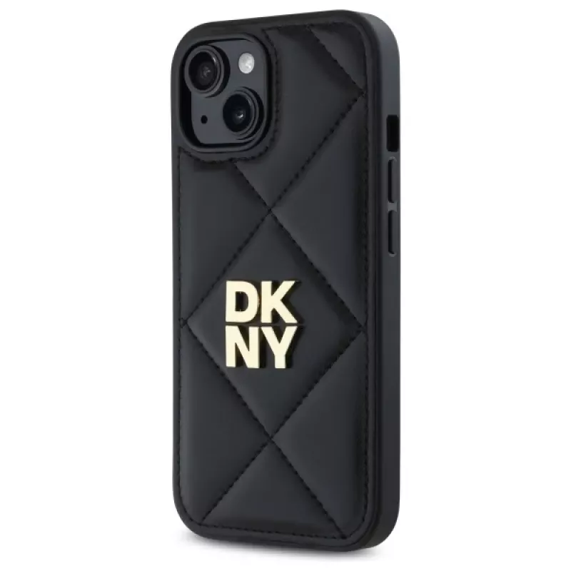 DKNY DKHCP15SPQDSLK Capa traseira Quilted Stack Logo para Apple iPhone 15 6,1