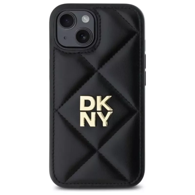 DKNY DKHCP15SPQDSLK Capa traseira Quilted Stack Logo para Apple iPhone 15 6,1