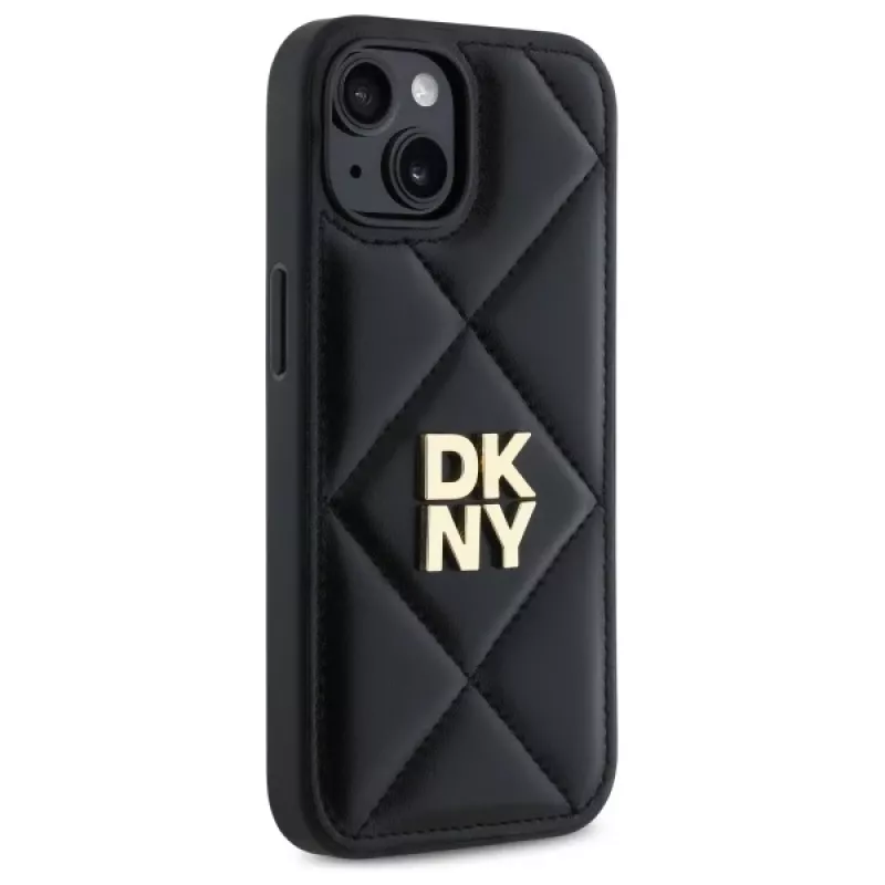 DKNY DKHCP15SPQDSLK Capa traseira Quilted Stack Logo para Apple iPhone 15 6,1