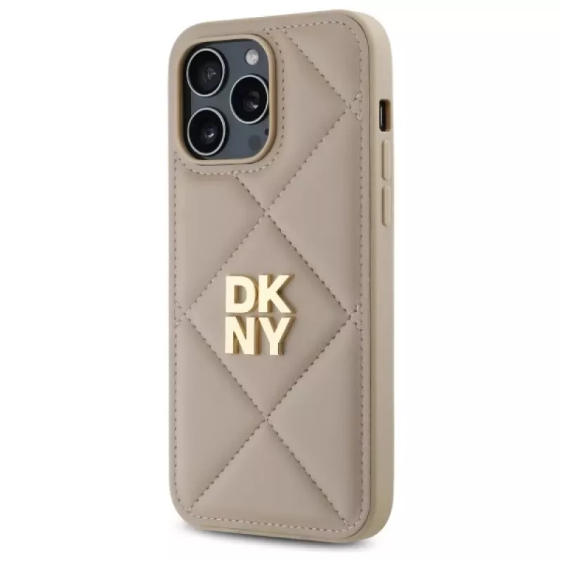 DKNY DKHCP14LPQDSLE Capa traseira Quilted Stack Logo para iPhone 14 Pro 6,1