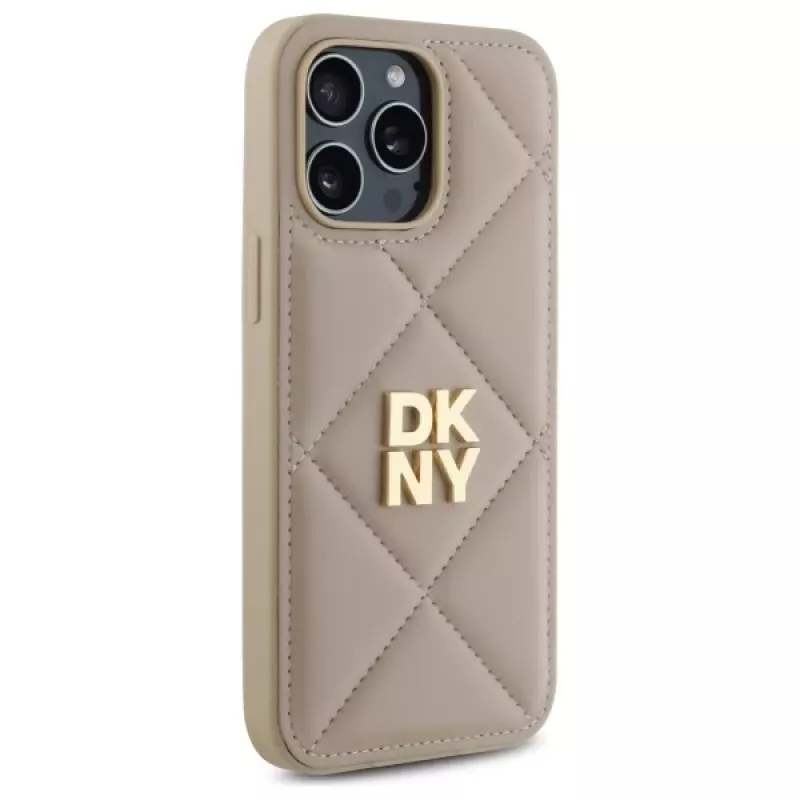 DKNY DKHCP14LPQDSLE Capa traseira Quilted Stack Logo para iPhone 14 Pro 6,1