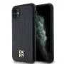 DKNY DKHMN61PSHRPSK Capa rígida em pele com padrão monograma e logótipo metálico MagSafe para iPhone 11 / XR 6,1
