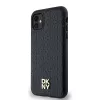 DKNY DKHMN61PSHRPSK Capa rígida em pele com padrão monograma e logótipo metálico MagSafe para iPhone 11 / XR 6,1