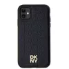 DKNY DKHMN61PSHRPSK Capa rígida em pele com padrão monograma e logótipo metálico MagSafe para iPhone 11 / XR 6,1