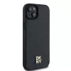 DKNY DKHMP15MPSHRPSK Capa rígida em pele com padrão monograma e logótipo metálico MagSafe para iPhone 15 Plus / 14 Plus 6,7