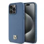 DKNY DKHMP15XPSHRPSB Capa rígida em pele com padrão monograma e logótipo metálico MagSafe para iPhone 15 Pro Max 6,7
