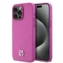 DKNY DKHMP15XPSHRPSP Capa rígida em pele com padrão monograma e logótipo metálico MagSafe para iPhone 15 Pro Max 6,7