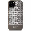DKNY DKHMP15SPSOSPW Capa rígida em pele com padrão impresso e logótipo metálico MagSafe para iPhone 15 / 14 / 13 6,1