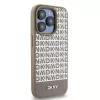 DKNY DKHMP15LPSOSPW Capa rígida em pele com padrão impresso e logótipo metálico MagSafe para iPhone 15 Pro 6,1