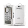 DKNY DKHMP15XPSOSPW Capa rígida em pele com padrão impresso e logótipo metálico MagSafe para iPhone 15 Pro Max 6,7