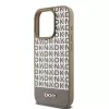 DKNY DKHMP15XPSOSPW Capa rígida em pele com padrão impresso e logótipo metálico MagSafe para iPhone 15 Pro Max 6,7