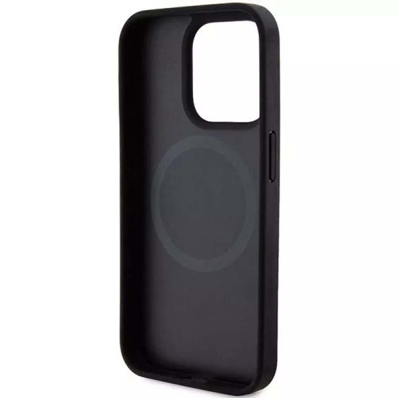 DKNY DKHMP15XPSOSPK Capa rígida em pele com padrão impresso e logótipo metálico MagSafe para iPhone 15 Pro Max 6,7