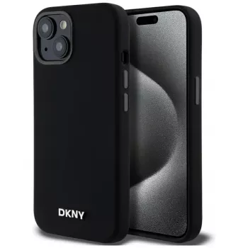 DKNY DKHMP14SSMCHLK Capa rígida em silicone líquido MagSafe para iPhone 13/14/15 6,1 inch preta