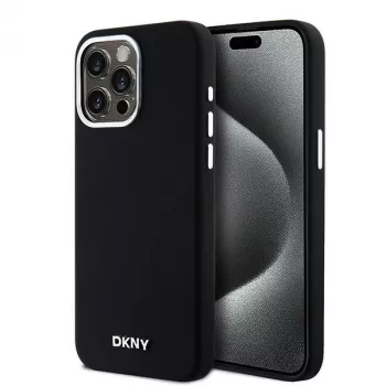 DKNY DKHMP14XSMCHLK Capa rígida em silicone líquido MagSafe para Apple iPhone 14 Pro Max 6,7 inch preta