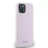 DKNY DKHMP14SSMCHLP Capa rígida em silicone líquido com logótipo metálico MagSafe para iPhone 13/14/15 6,1