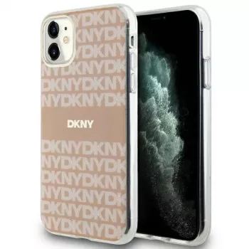 DKNY DKHMN61HRHSEP Capa rígida para iPhone 11 / XR 6,1 inch rosa Mono & Stripe MagSafe