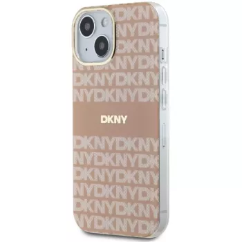 DKNY DKHMP15SHRHSEP Capa rígida IML Mono & Stripe MagSafe para iPhone 15/14/13 6,1 inch rosa