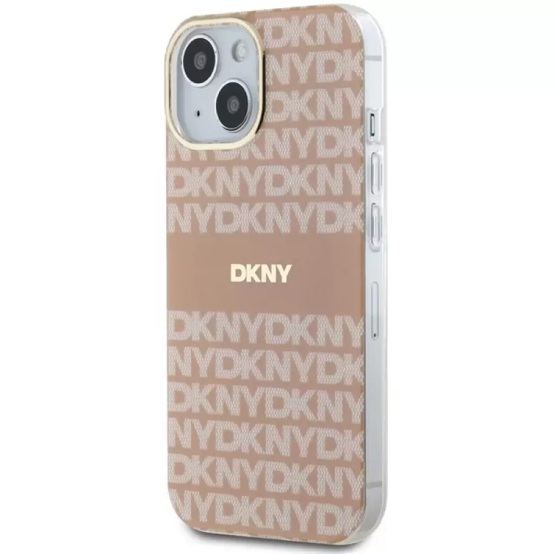 DKNY DKHMP15SHRHSEP Capa rígida IML Mono & Stripe MagSafe para iPhone 15/14/13 6,1