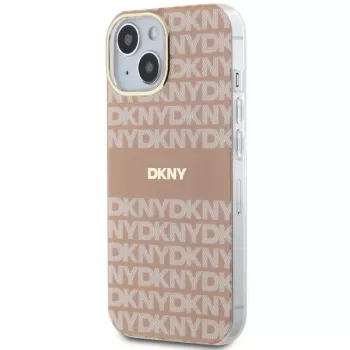 DKNY DKHMP15MHRHSEP Capa rígida para Apple iPhone 15 Plus / 14 Plus 6,7 inch rosa IML Mono & Stripe MagSafe