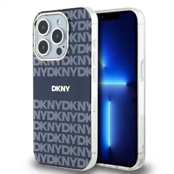 DKNY DKHMP15XHRHSEB Capa rígida para Apple iPhone 15 Pro Max 6,7 inch azul IML Mono & Stripe MagSafe