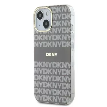 DKNY DKHMP15SHRHSEE Capa rígida para Apple iPhone 15 / 14 / 13 6,1 inch bege IML Mono & Stripe MagSafe