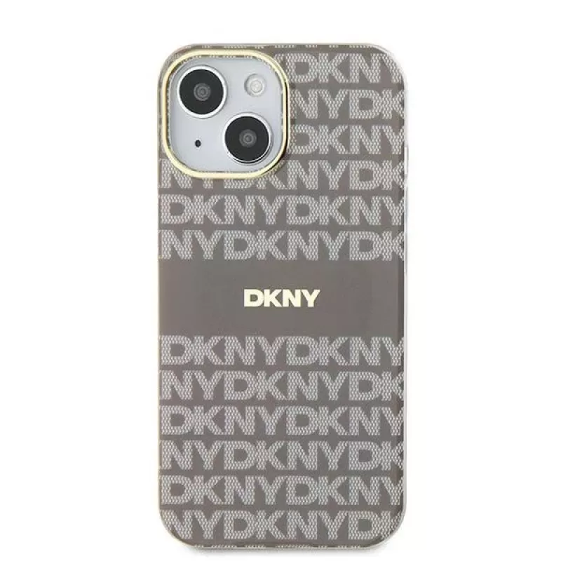 DKNY DKHMP15SHRHSEE Capa rígida para Apple iPhone 15 / 14 / 13 6,1 inch bege IML Mono & Stripe MagSafe
