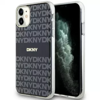 DKNY DKHMN61HRHSEK Capa rígida para Apple iPhone 11 / iPhone XR 6,1 inch preta IML Mono & Stripe MagSafe