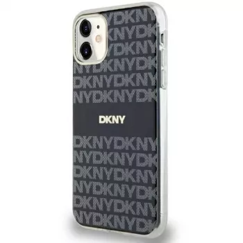 DKNY DKHMN61HRHSEK Capa rígida para Apple iPhone 11 / iPhone XR 6,1 inch preta IML Mono & Stripe MagSafe