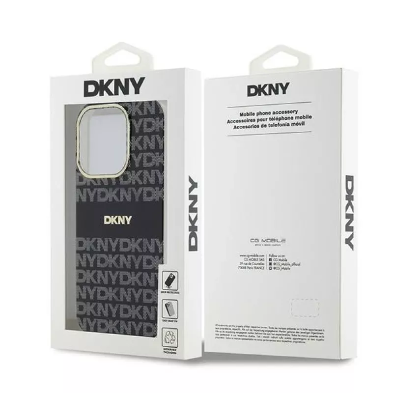 DKNY DKHMP14XHRHSEK Capa rígida IML Mono & Stripe MagSafe para iPhone 14 Pro Max 6,7