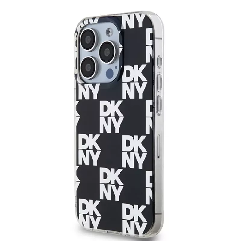 DKNY DKHCP15LHDLCEK capa rígida para Apple iPhone 15 Pro 6,1, preta, IML Checkered Mono Pattern